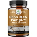 Avancerad Lion's Mane Mushroom Supplement - Lions Mane Supplement Capsules med Reishi, Chaga, Maitake & Shiitake för hjärnhälso Memory Support & Focus - Nootropic för Mental Clarity - 120 Caps
