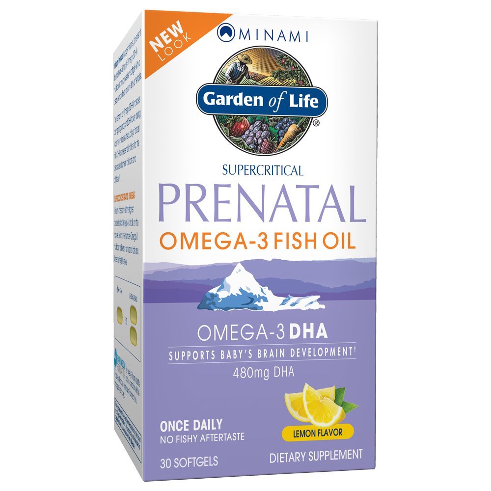 Puutarha Life Prenatal DHA Omega 3 Fish Oil Supplement - Minami Natural Prenatal, Lemon, 30 Softgels