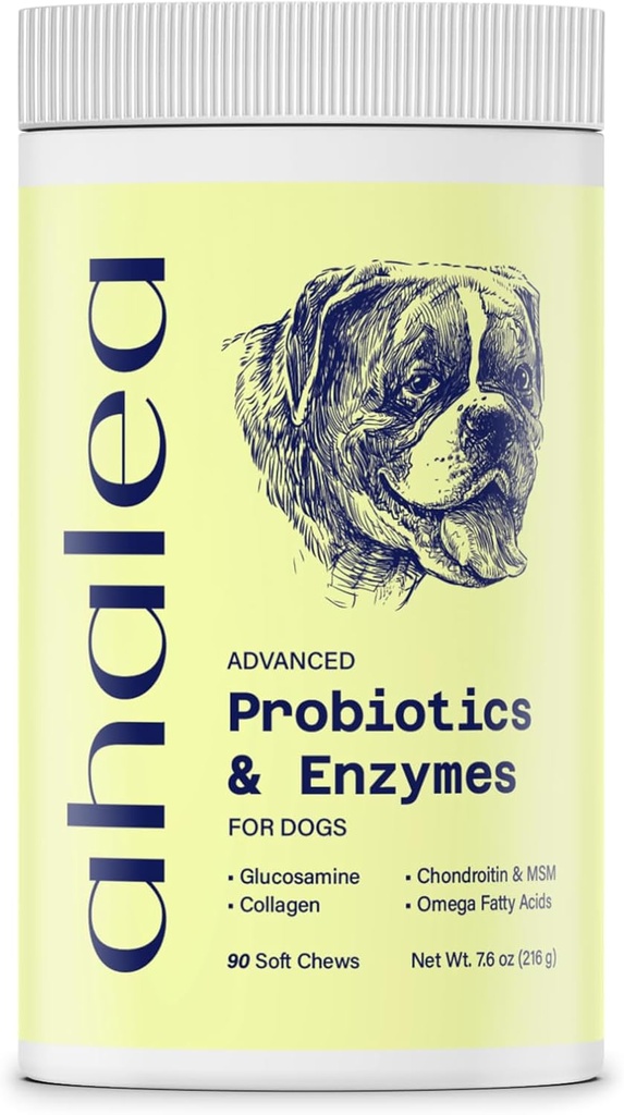Probiotika för hundar-hundprobiotika för Digestive Health, Support Gut Health, Diarrhea, Digestive Health & Seasonal Allergies, 90 greve 2 miljarder CFU