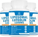 1200MG Liposomal luteolin täydennysosa - Maksimi imeytyminen, antioksidantti Boost aivoihin 180 kapselia