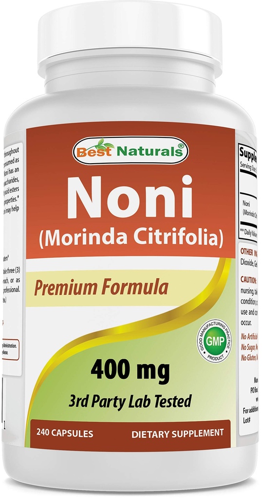 Bästa naturliga Noni 400 mg 240 kapslar