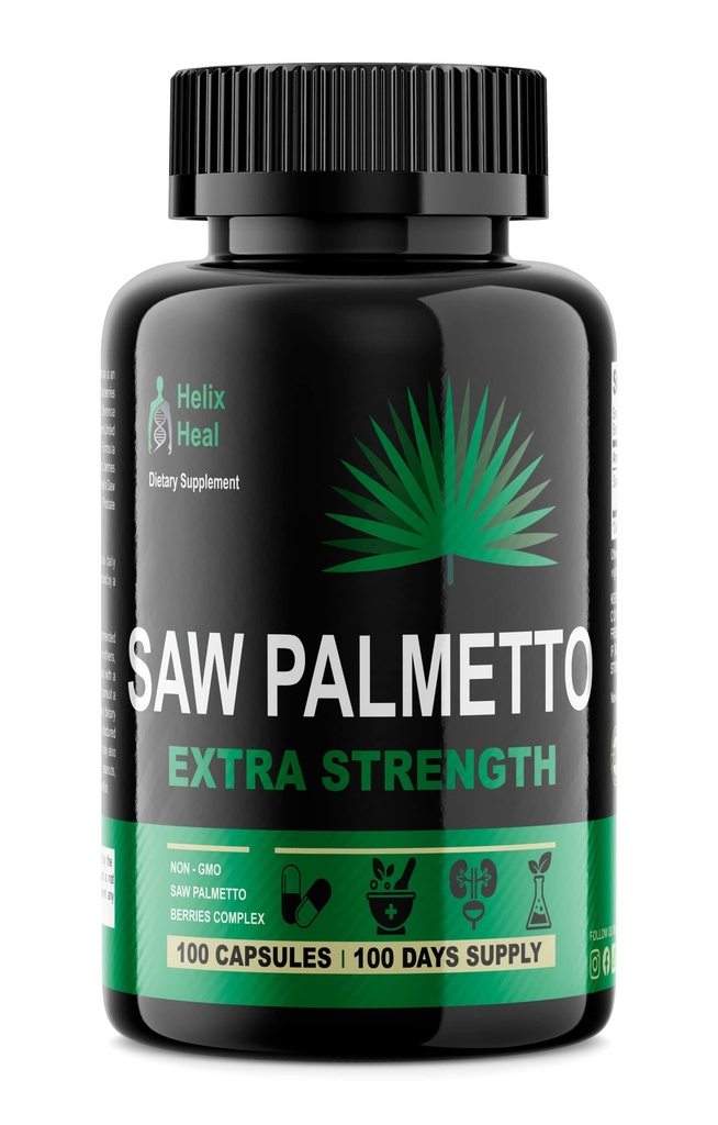 Såg Palmetto för män - Prostata Hälsotillskott för Män Urinär Hälsa - Natur DHT Blocker, 500mg Extra Styrka Hårtillväxt Behandlingar - 100 kapslar 3 månader Supply