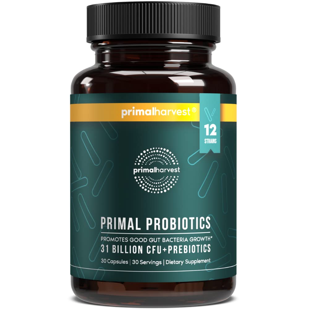 Primal Harvest Probiootit naisille ja miehille Päivittäinen Probiootti täydentää 12 kanta Gut & Ruoansulatuskanavan 30 kapselia