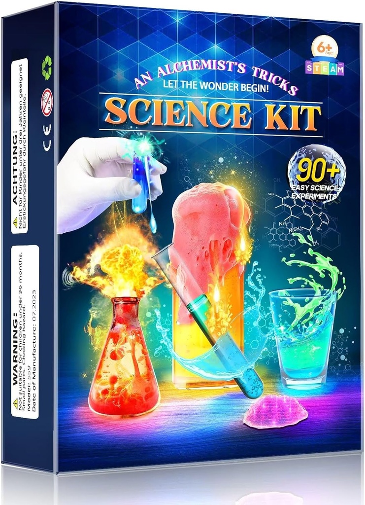Tiedesarjat lapsille Ikä 4-12, Varsilelut 90 Science Experiments, Steam Project Learning Educational Lelut Lahjat joulu- ja syntymäpäivä, Kemia Activity Set 4+ Vuoden vanhat pojat Tytöt