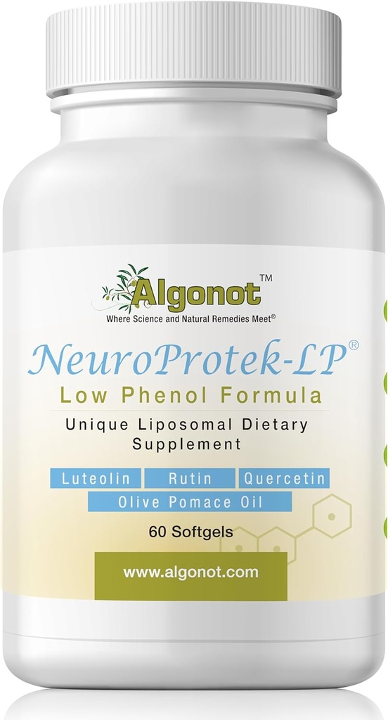 NeuroProtek Low Fenoli - 60 Soft Gels Exclusive -valmisteen patentoitu yhdistelmä Luteolinia ja muita Flavinoideja Olive Pomace Oilissa EVOO:n kanssa