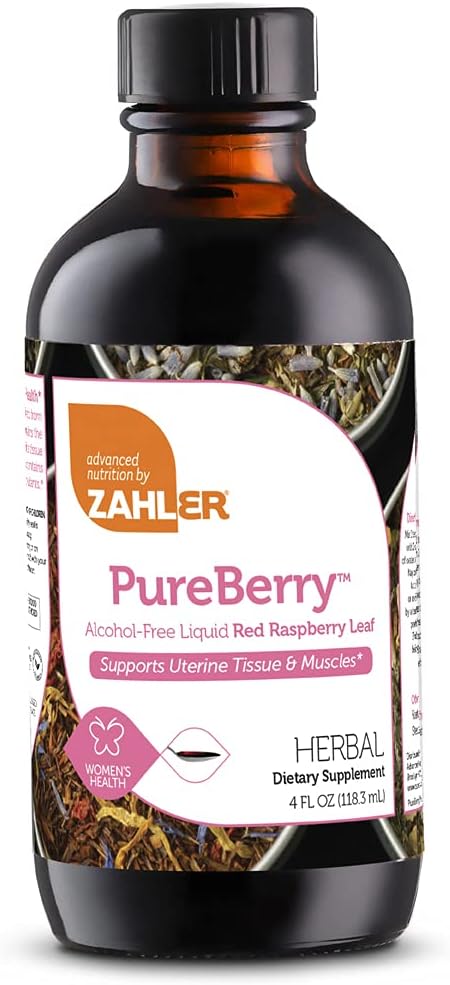 Zahler PureBerry, Liquid RED Vadelma Leaf täydentää, joka vahvistaa Uterine Kudos ja lihakset, Kaikki luonnollinen neste Formula, joka edistää Uterine Health, Certified Kosher, 4oz