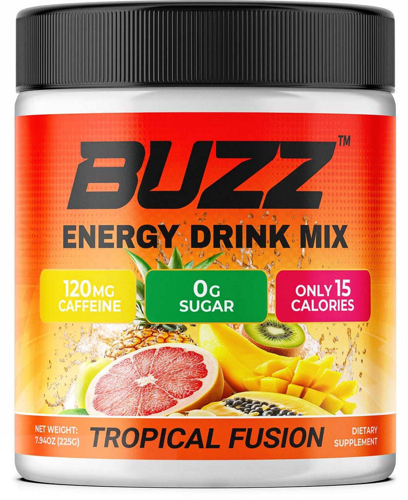 Energy Drink Powder - Energy Boost Drink Mix - Sokeritonta energiaa antioksidantteja - Morning Kickstart ja Urheilu ravitsemus Endurance tuote - 30 tarjoilua, 8 Ounces (trooppinen fuusio)