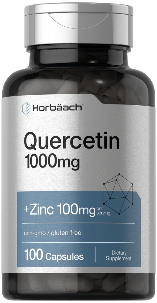 Horbäach Quercetin 1000 mg kapselit 100 mg Sinkki 100 Count .