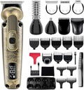 Hatteker parta Trimmer Mustache Trimmer miehille 8 in 1 Säädettävä nopeus vedenpitävä hiusten Clipper T-Blade Electic Razor Shavers Johdottomat miesten Lahja Graoming Kit kasvot nenä kehon (pronssi)
