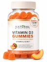 Sokeriton D3-vitamiini K2-vitamiinit - D3-vitamiini Gummies 5000 IU+K2 MK7 80 mikrog, K2 D3-vitamiinilisä aikuiset, D-vitamiini luut, immuuni, sydän, mieliala, gluteeniton, luonnon persikkamaku