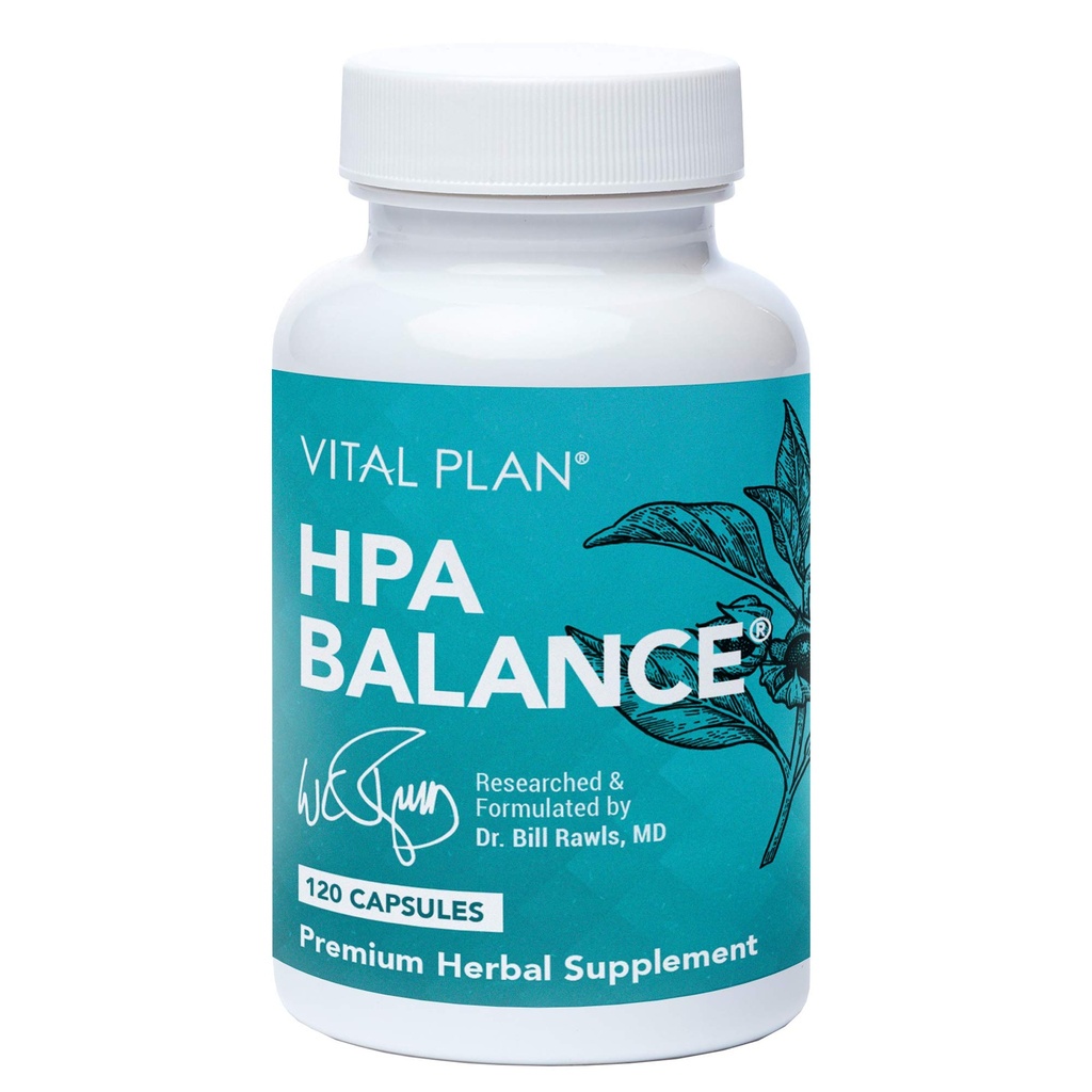 Elintärkeä suunnitelma HPA Balance Lisäliite Dr. Bill Rawls - Lisämunuais, Mood & Hormoni tuki naisille ja miehille w/Sensoril® Ashwagandha, Relora & L-Theanine