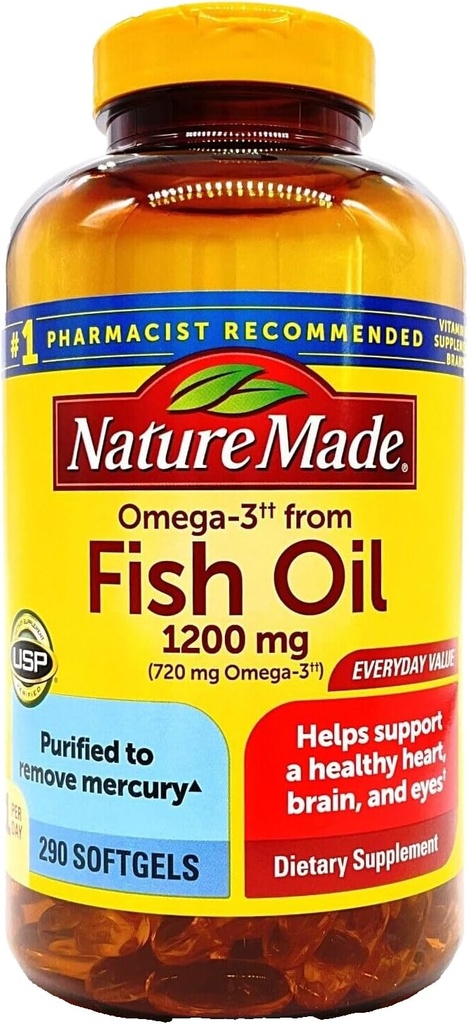 Tillverkad natur Omega-3 från fiskolja 660 mg EPA + DHA, 290 Softgels