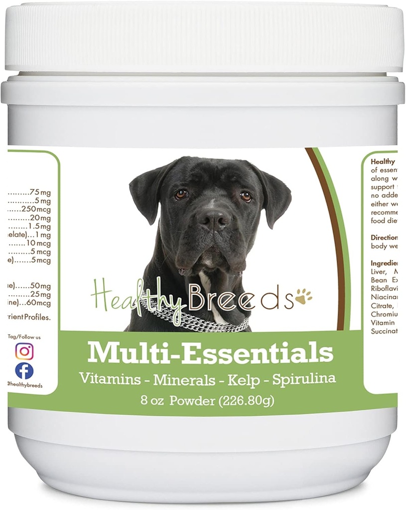 Terveet rodut Cane Corso Multi-Essentials jauhe koirille - ihanteellinen täydentää vitamiineja, kivennäisaineita ja antioksidantteja koirallesi - 8 oz