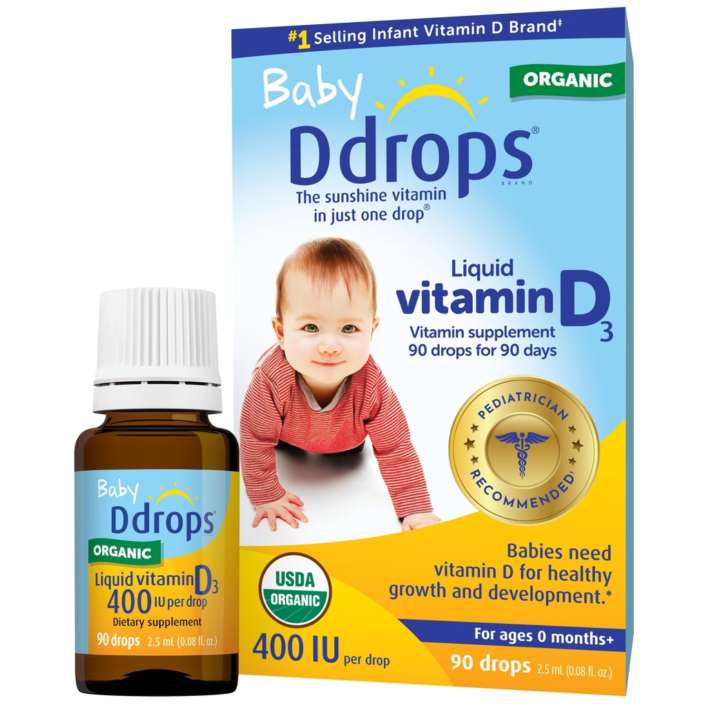 Ddrops Baby 400 IU, D-vitamiini, 90 Drops 2,5ml (0,08 Fl. Oz (pakkaus 1))