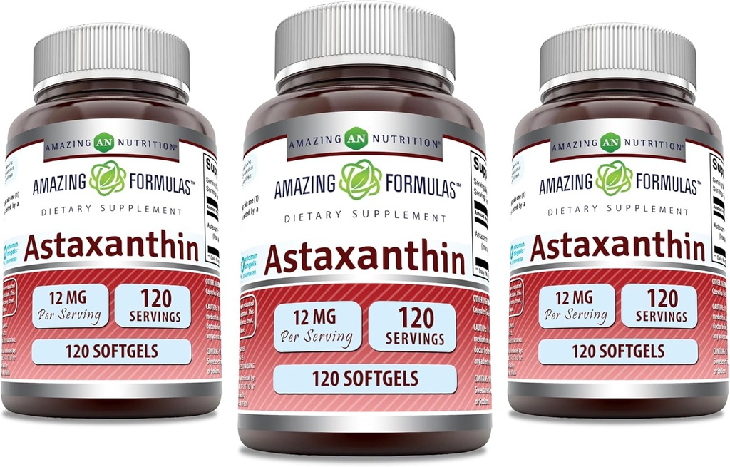 Hämmästyttävä Formula Astaksantiini 12 mg Softgels Supplement 