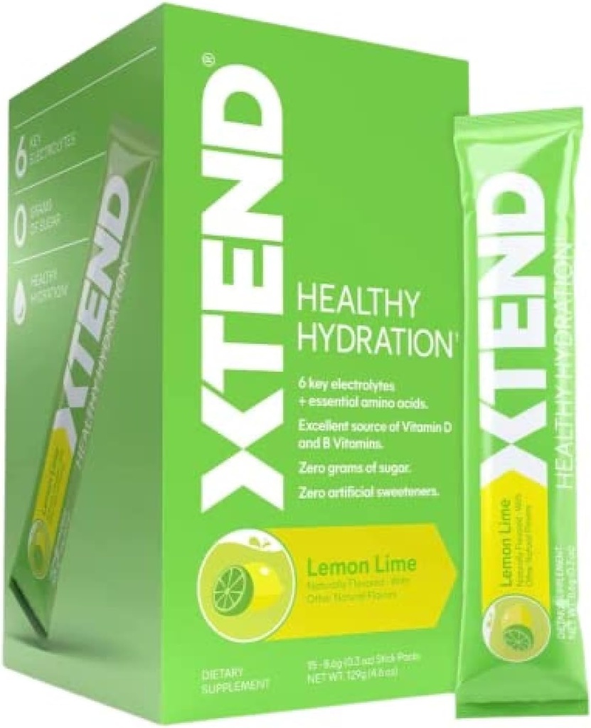 Xtend XTEND Terveellinen nesteytys sitruuna Lime ... Nolla Sokeri Superior Hydration Powder Packetit ... 6 Key Electrolytes Drink Mix ...