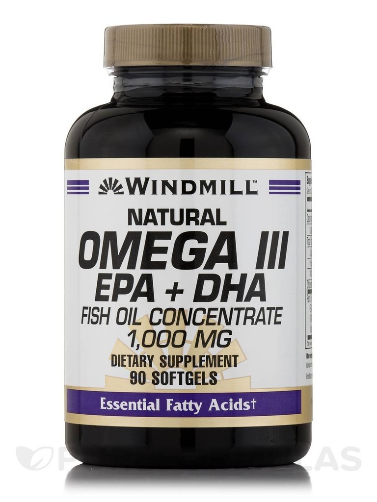 Windmill Omega 3 Fish Oil 1000 mg Softgels, 90 lla