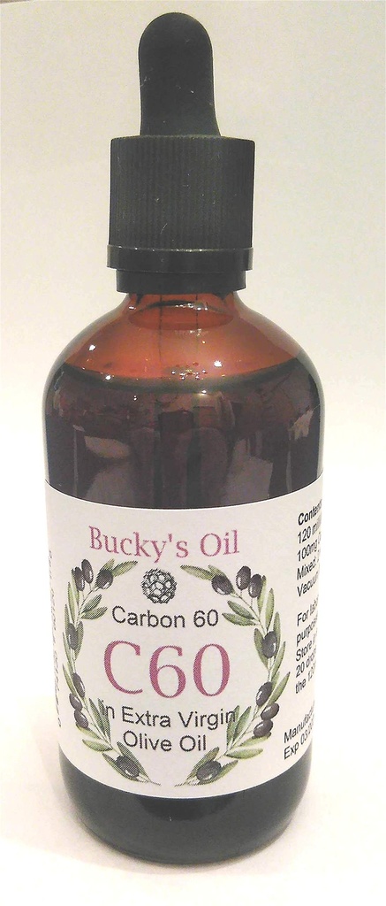 C60 - 120ml Ekstra neitsyt oliiviöljy 100 mg hiili 60 99,95% liuosta.