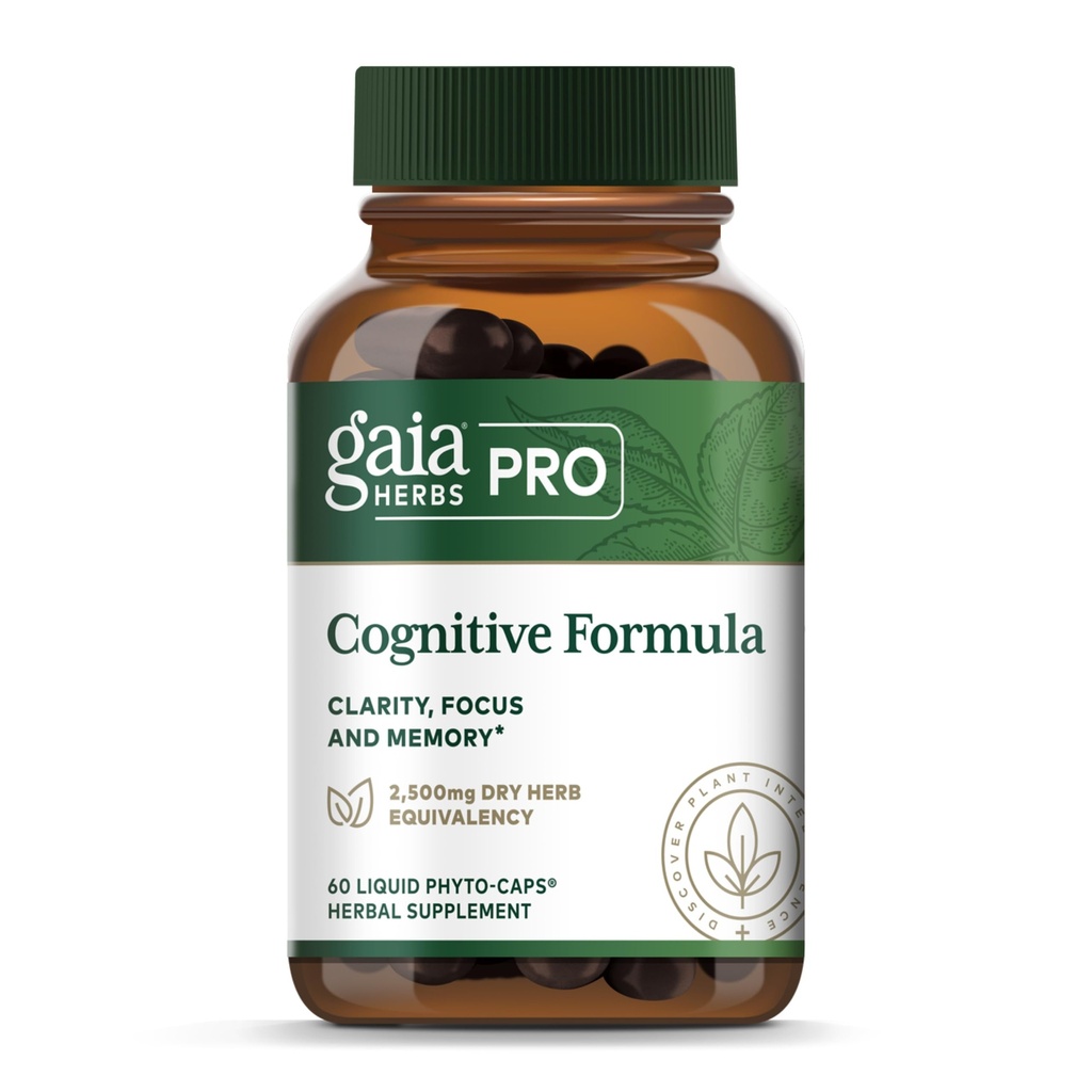 GAIA HERBS PRO Kognitiivinen Formula - aivojen terveys ja veren virtaus tuki täydentää* - Kiertotuki täydentää * Fo-TI juuri, Ginkgo Leaf, & Gotu Kola Leaf - 60 Liquid Phyto-Caps (30 Servings)