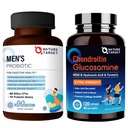 NATURAL TARGET Probiootit miesten hoitolisä, Glukosamiini Chondroitin MSM, Joint Support Supplement, Shelfish Free