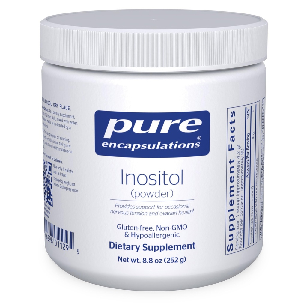 Rena inkapslingar Inositol (pulver) - Tillägg för att stödja energi, nervsystem och äggstocksfunktion * - med Myo-Inositol - 8.8 Ounces