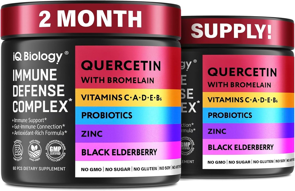 Quercetin med Bromelain - Premium Quercetin Bromelain Capsules för Immune Support * - Bromelain Quercetin Supplement - Non GMO Quercetin - 2 Pack (120 kapslar)