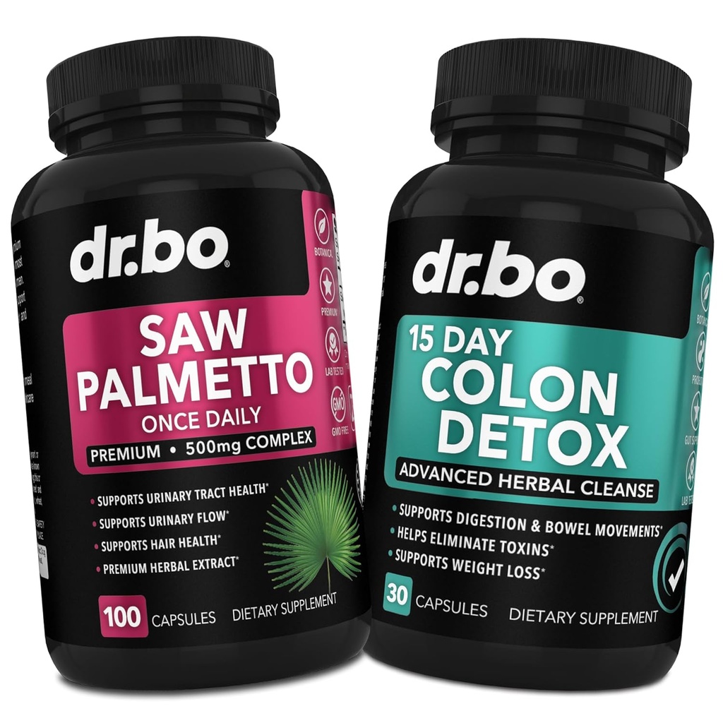 Saw Palmetto naisten hiustenlähtö & Colon Cleanser - DHT Blocker naisten kasvu & 15 päivän Colon Cleanse Suolisto Detox pillereitä - Pure Saw Palmetto hiustenlähtö täydentää Bowel liikkuvuutta kapselit
