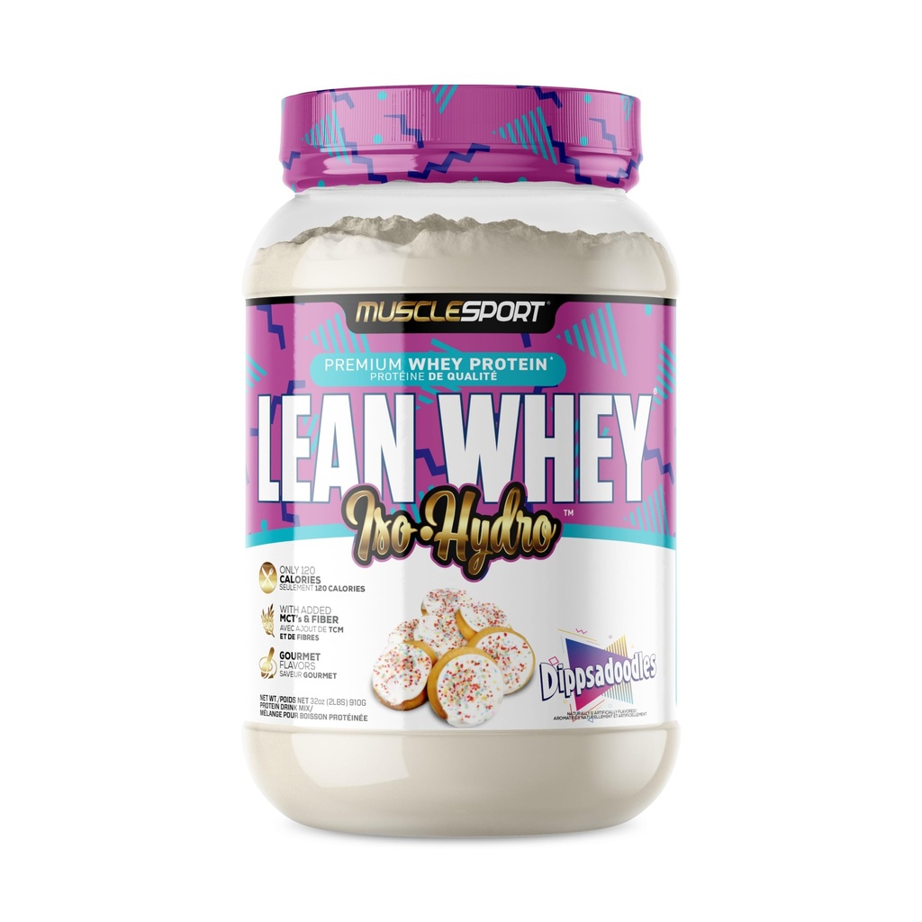 Musclesport Lean Whey RevolutionTM Protein Powder - Whey Protein Isolate - Low Calorie, Low Carb, Low Fat, Incredible Flavors - 25g Protein per Scoop (2lb, Dippsadoodles)