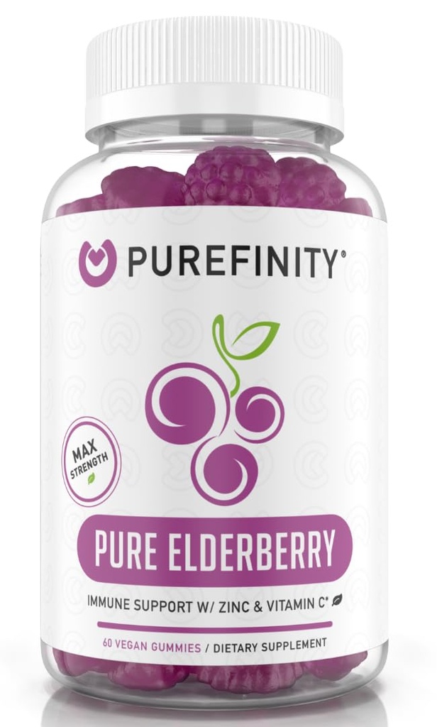 PUREFINITY Elderberry Gummies kanssa Sambucus, C-vitamiinia ja sinkkiä 