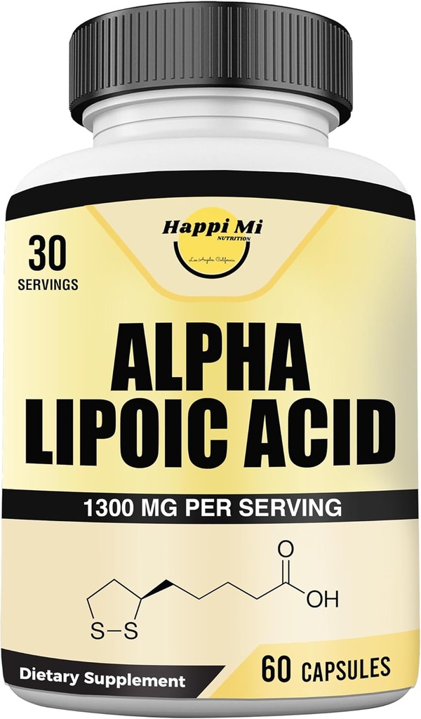 Alpha Lipoic Acid kapslar 1300mg per portion - 30 portioner per flaska - Antioxidantstöd för övergripande hälsa