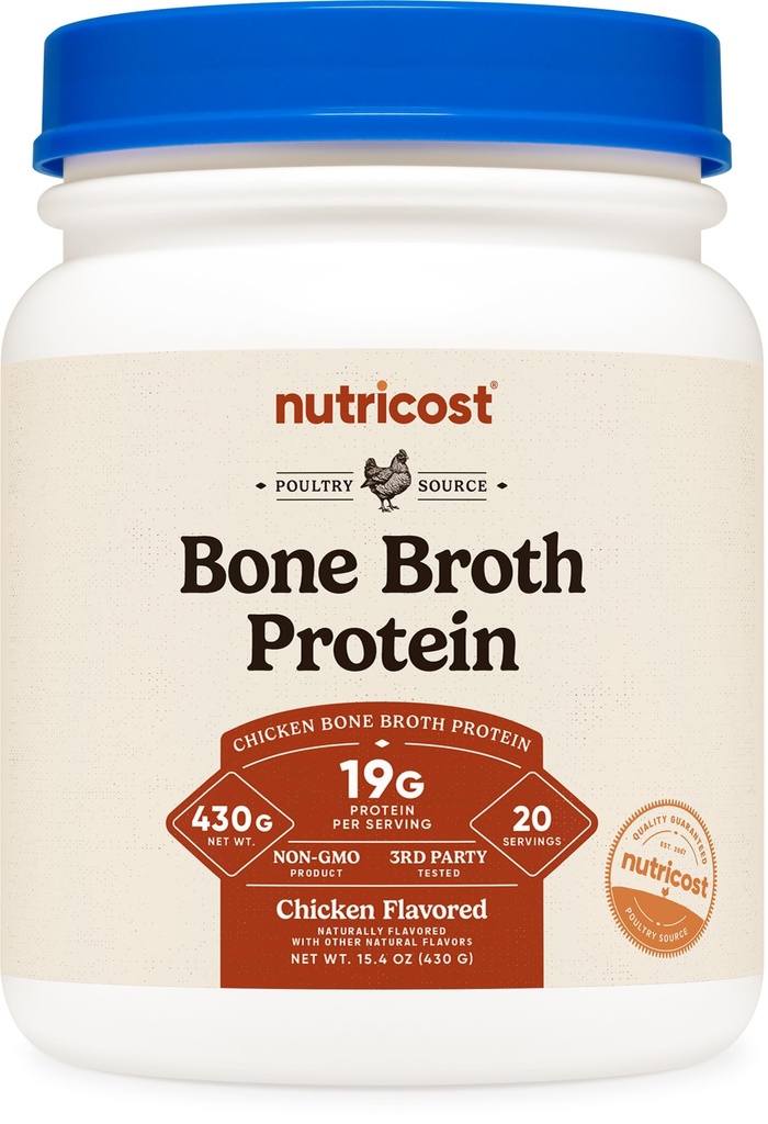 Nutricost Chicken Bone Broth Protein (Chicken Flavored, 20 portioner)