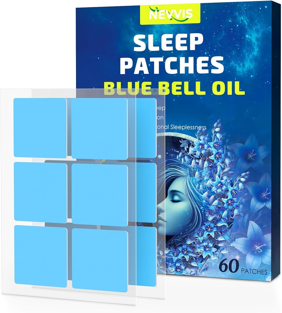 Sleep Patchs, 60 Blue Bell Sleep Patchs for Adults Extra Strength, Natural Plant Ingredients of Sleep Patch, Skin-Friendly & Last All Night