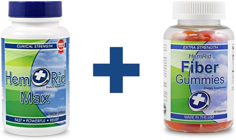 HemRid Max, kuitu Gummies - tarjoaa nopean helpotuksen kutina, polttaminen, Dual Defense Bundle