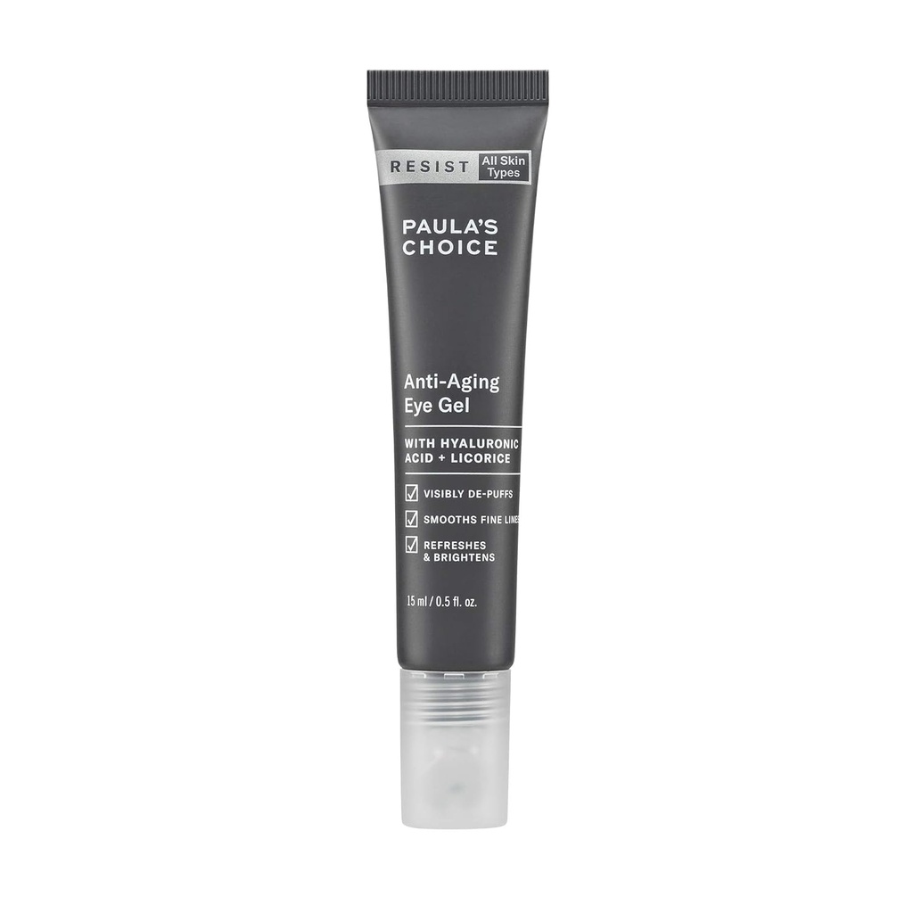 Paula's Choice Resist Anti-Aging Eye Gel hyaluronihappo, tummat ympyrät, Puffy Eyes, Variksen jalat, Fine Lines & Rypyt, 0,5 Ounce