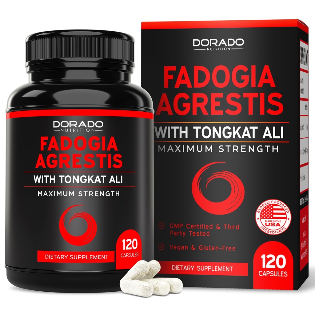 Fadogia Agrestis ja Tongkat Ali Supplement Performance Blend - (120 kapselia) - Maximum Strength - Drive, Athletic Performance & Lihasmassa - Gluteeniton, ei-GMO, Vegaanikapselit - USA Made