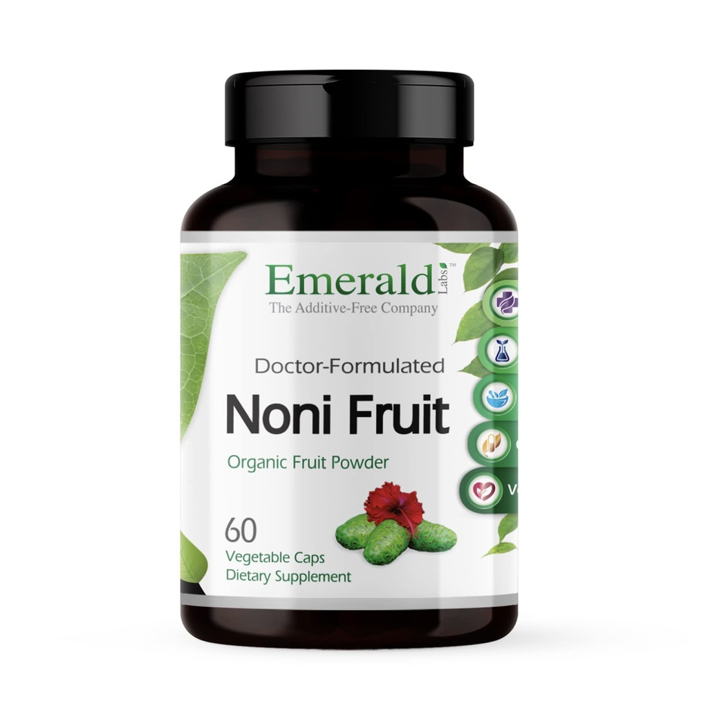 EMERALD LABS Noni Fruit - Digestive, Antioxidant & Immune Support Supplement - Erbjuder kostfiber för tarmhälsa - 60 vegetabiliska kapslar (30-dagars leverans)