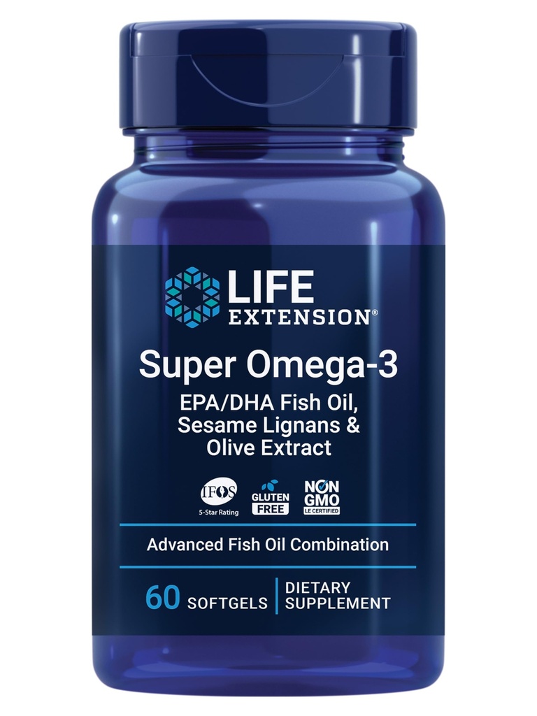 Life Extension Super Omega-3 EPA/DHA Fish Oil, Seesam Lignans & Olive Extract 