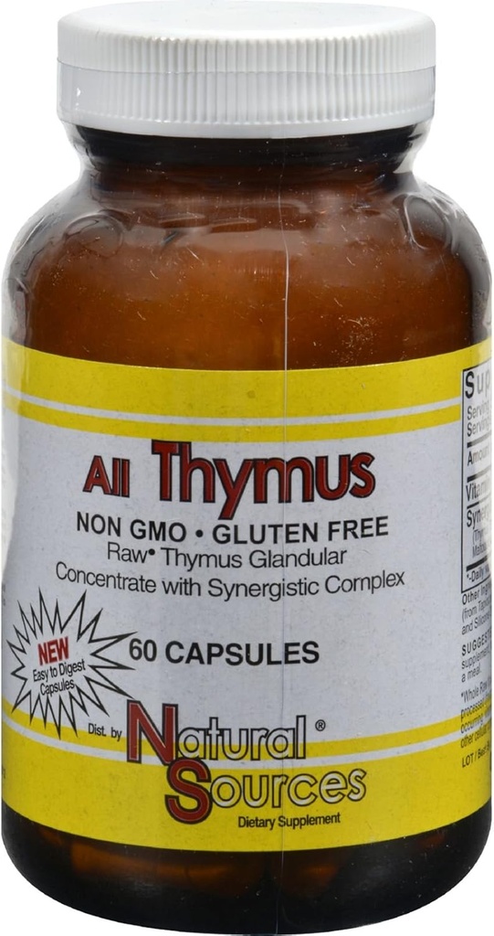 Luonnollinen lähteet Kaikki Thymus 60 kapselia