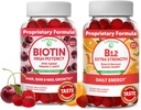 Lunakai Biotin ja B12-vitamiinia Gummies Bundle - hiusten iho ja kynsien kasvu Gummies kanssa C-vitamiinia ja E - ei-GMO & Vegan täydentää energiatuen ja luun terveys - 30 päivän tarjonta