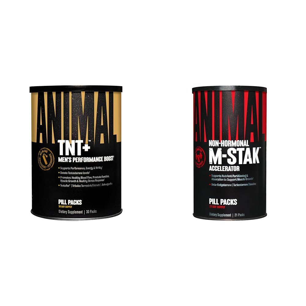 Eläinten TNT+ Test Booster & M-Stak Lihas Building Stack miehille - 21 Count
