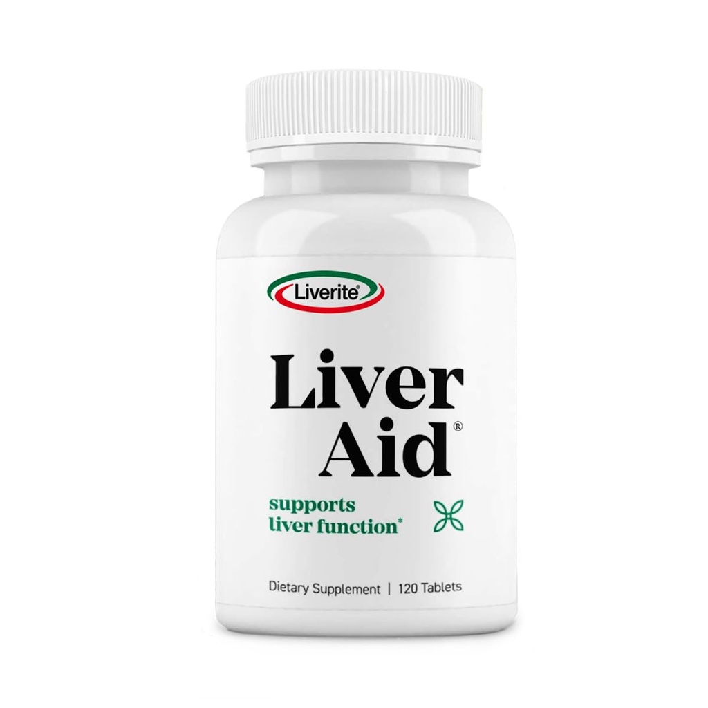 Liverite Liver Aid 120 tablettia, tukee terveitä maksan toiminta, maksa-apu ja hoito, auttaa säilyttämään energiatasot.