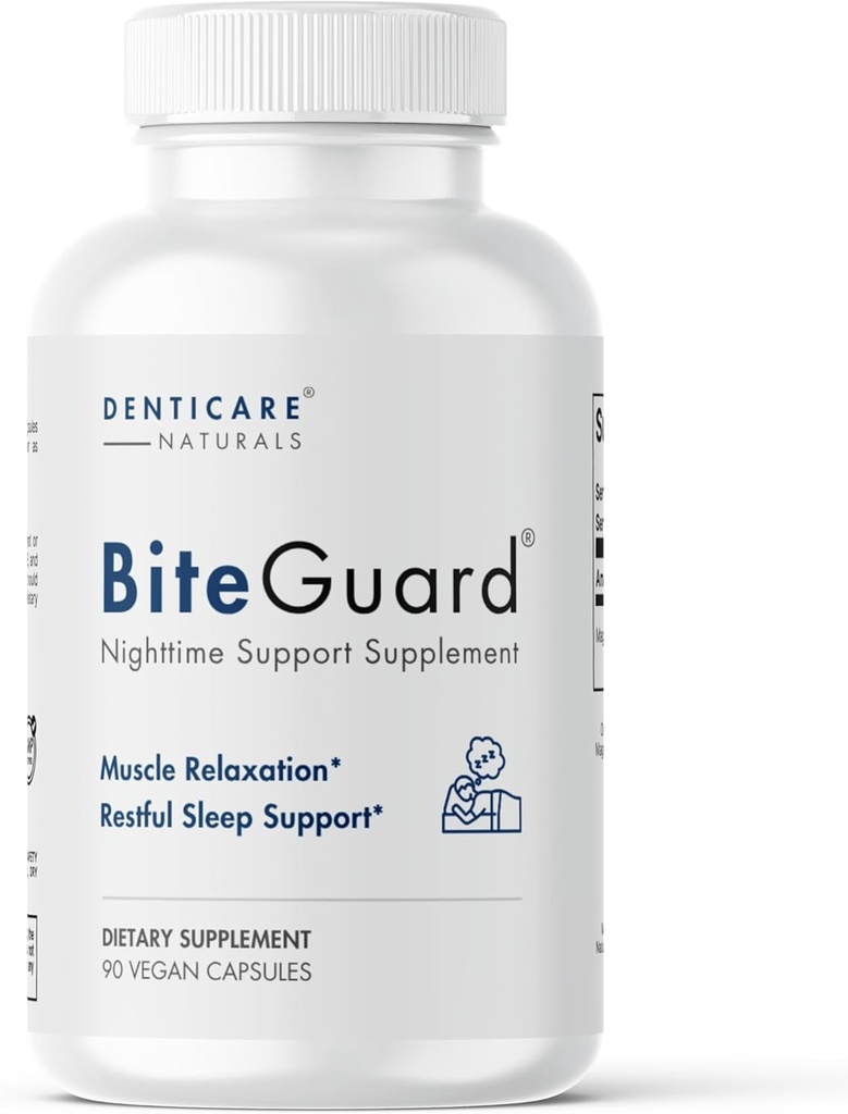 Denticare Bite-Guard for Hampaiden Grinding & Clenching, TMJ Relief, Calms Jaw kanssa magnesium - 90 Caps