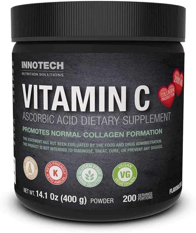 INNOTECH Ravitsemus: puhdas C-vitamiini askorbiinihappo - 400 g