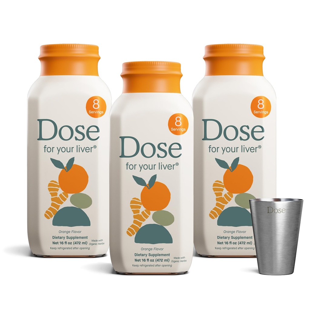 Dose maksasi Cleanse Detox & Repair, valmistettu orgaanista maitoa Thittle täydentää Turmeric, Voikukka, inkivääri, ja appelsiini, tukee terve maksan toiminta,16oz pullo, 3 pakkaus (3 viikon tarjonta)