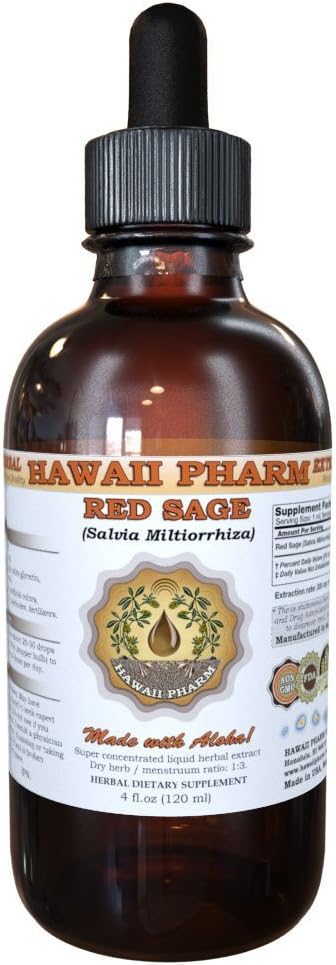 HavaijiPharm Red Sage (Salvia Miltiorrhiza) Liquid Extract, Tincture, Herbal Supplement, Made in USA, 2 fl.oz