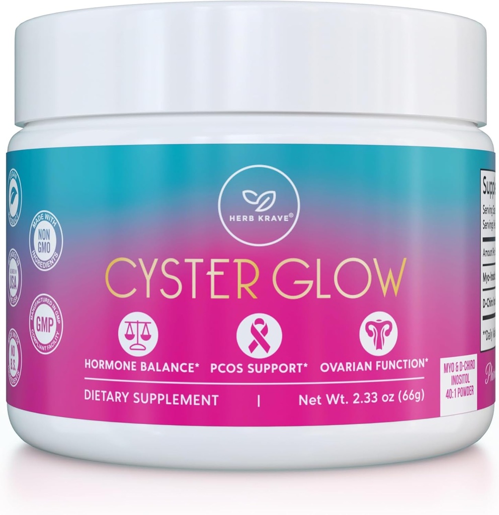Cyster Glow Premium Myo-Inositol ja D-Chiro Inositol Powder PCOS täydentää naisille - Ihanteellinen 40:1 Ratio-Hormone Balance, hedelmällisyys, Terve Munasarja toiminto - Vitamin B8-30 päivän tarjonta
