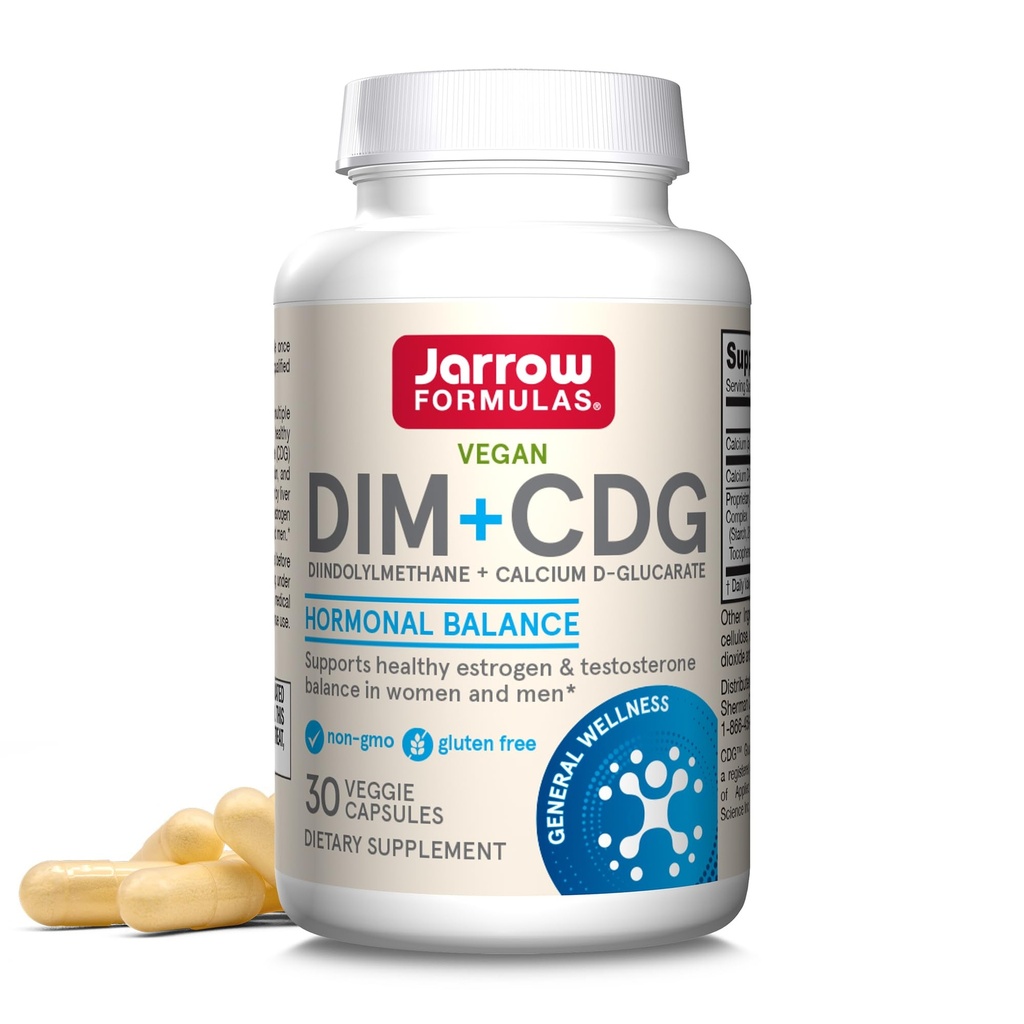 Jaarrow Formula - DIM + CDG Kasviskapselit - 30 Count - DIM & CDG täydentää - Hormonitasapaino - ei-GMO - Gluteeniton