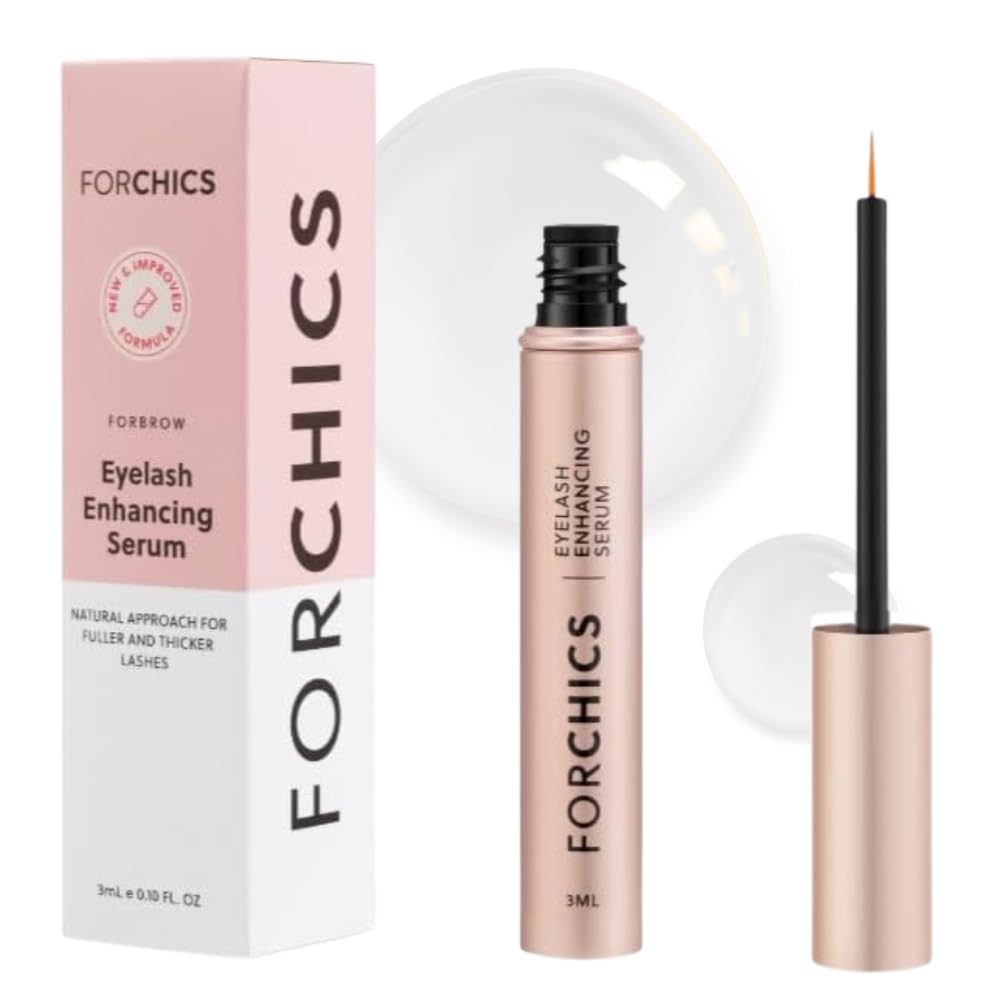 Forchics 2 in 1 Lash ja Brow kasvu seerumi - Hormoniton lisälaite tiski, pidemmät laseja ja selaa 2 viikkoa - Luomu, vegaaninen ja hellä