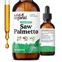 Wild & Organic Saw Palmetto Extract Drops - Urinary Support - Saw Palmetto för män och kvinnor - Liquid Serenoa Repens Berries Supplement - Vegan, Sugar & Alkoholfri - 2 fl oz
