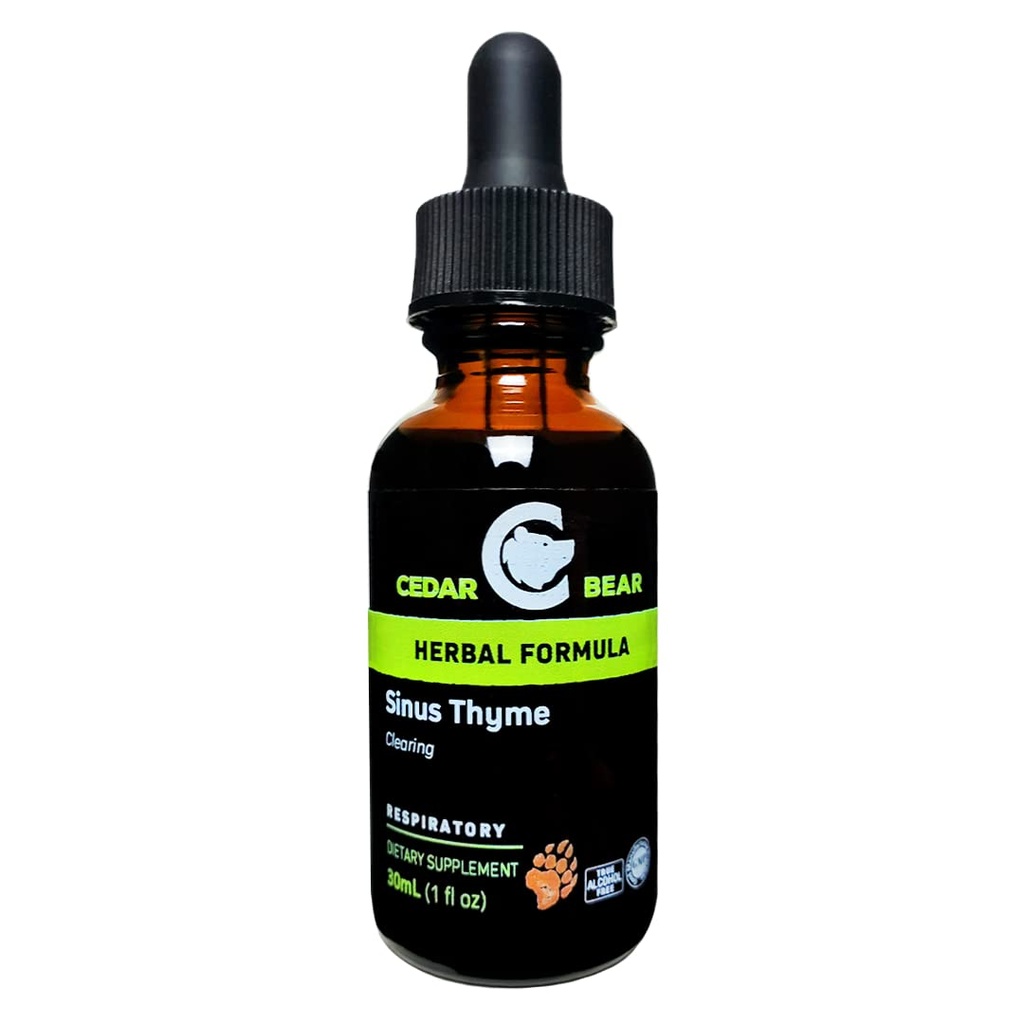 Cedar Björn Sinus Thyme en flytande växtbaserade tillskott som stöder tydlig funktion i sinuserna och förbättrar immunfunktionerna 1 fl oz / 30 ml
